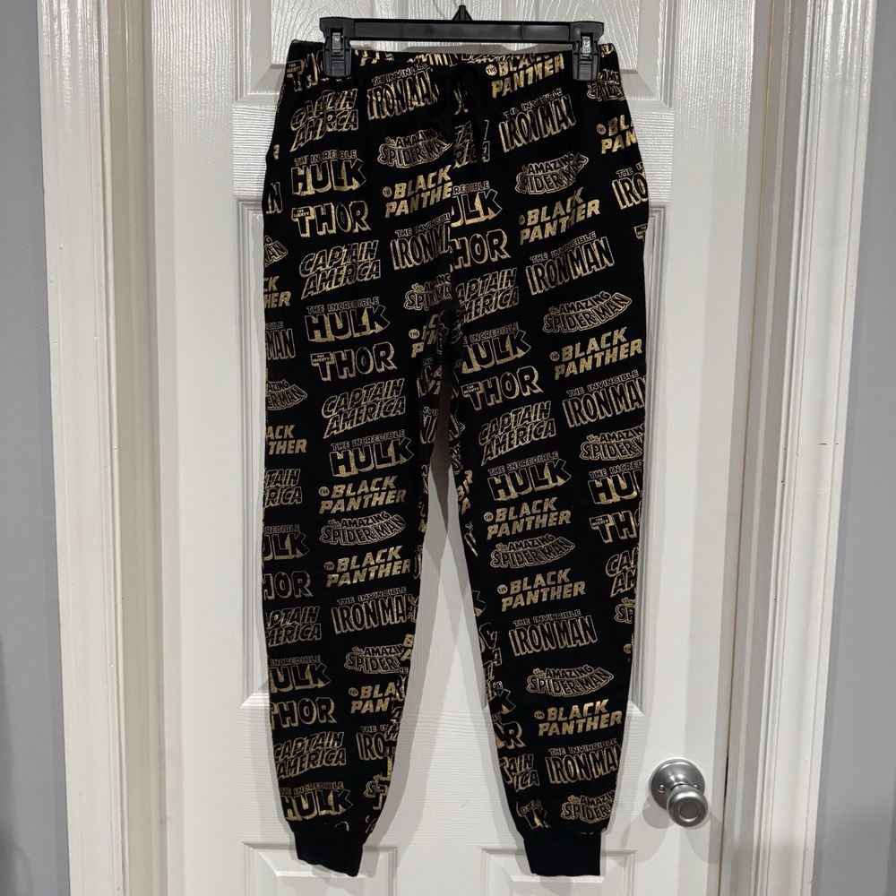Marvel Black And Gold Pajama‎ Pants Size Small